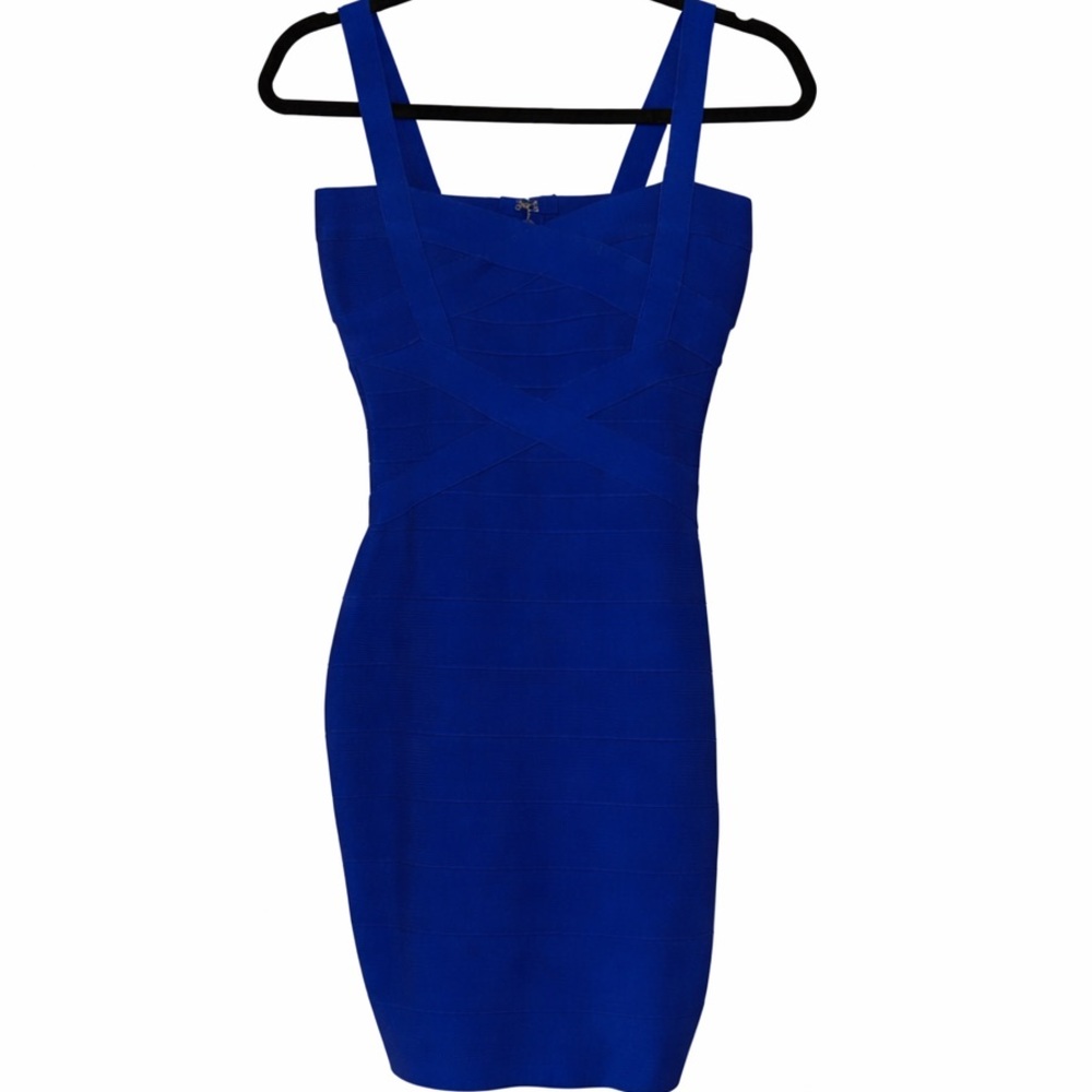 Blue Strappy Bandage Bodycon Dress